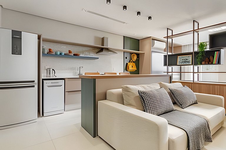 Estúdio 9 Ed. Milano com Sacada_Anexo Pátio Milano