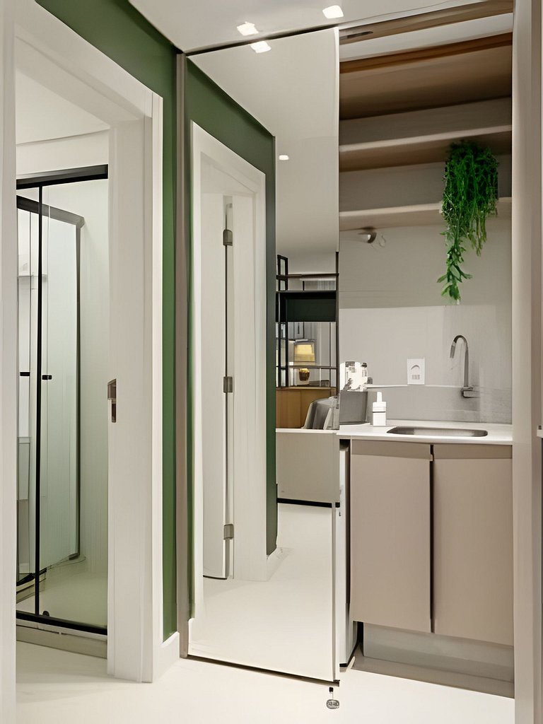 Estúdio 9 Ed. Milano com Sacada_Anexo Pátio Milano